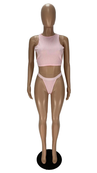 Sexy Women's Open Back Strap Bikini Three Piece Set