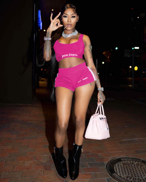 Fashion printed sports shorts two-piece set