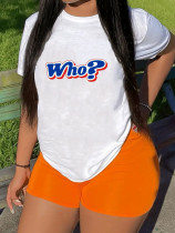 Casual style short sleeved top letter printed T-shirt Casual style short sleeved top letter printed T-shirt