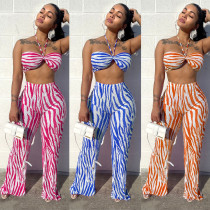 Crease printed two-piece set