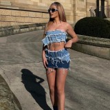 Sexy Adjustable Waist Button Washable Brushed Short Wrap Hip Skirt