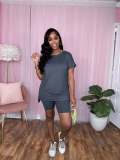 Solid Split Pocket Casual Two Piece Set