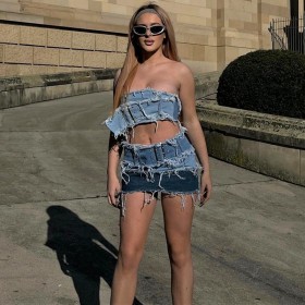 Sexy Adjustable Waist Button Washable Brushed Short Wrap Hip Skirt