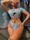 Leopard print outer single swimsuit bikini