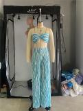 Crease printed two-piece set