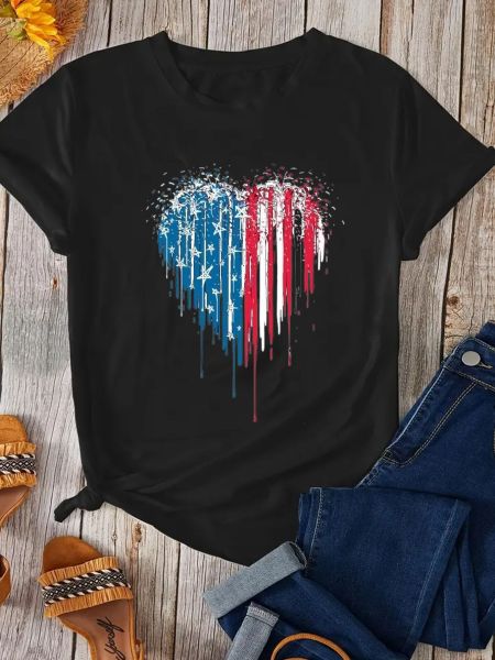 Casual style short sleeved top letter printed T-shirt