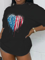 Casual style short sleeved top letter printed T-shirt Casual style short sleeved top letter printed T-shirt