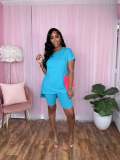 Solid Split Pocket Casual Two Piece Set
