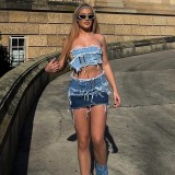 Sexy Adjustable Waist Button Washable Brushed Short Wrap Hip Skirt