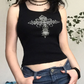 Sleeveless vest slimming casual basic top