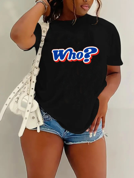 Casual style short sleeved top letter printed T-shirt