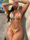 Women's split swimsuit swimsuit three piece set