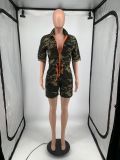 Fashionable cardigan with waistband and woven jumpsuit without pockets