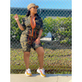 Fashionable cardigan with waistband and woven jumpsuit without pockets