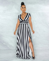 Fashion Stripe Shaped Split Dress Fashion Stripe Shaped Split Dress