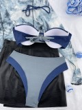 Steel bracket hard wrapped sexy bikini new split high waisted swimsuit