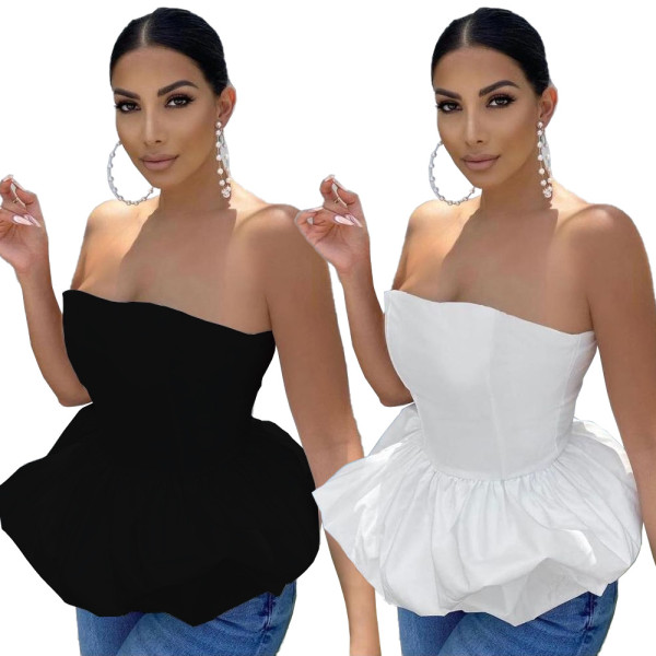 Fashionable and minimalist wrap chest skirt