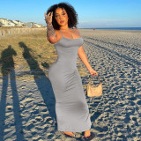 Casual Long Dress High Waist Slim Fit Suspended Dress