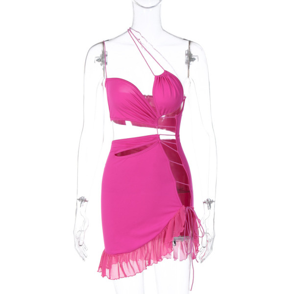 Sexy Spicy Girl Cutout Lace Open Back Strap Dress