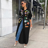 Fashionable casual personalized printed sun protection long shirt jacket