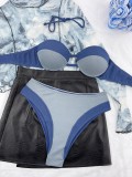 Steel bracket hard wrapped sexy bikini new split high waisted swimsuit