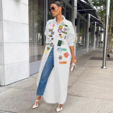 Fashionable casual personalized printed sun protection long shirt jacket