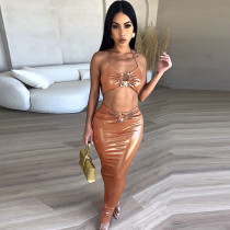 Fashionable and sexy hollow out slim fitting suspender dress Fashionable and sexy hollow out slim fitting suspender dress