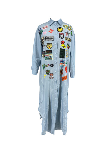 Fashionable casual personalized printed sun protection long shirt jacket