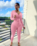 Women's casual sports autumn and winter hooded two-piece set