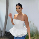 Fashionable and minimalist wrap chest skirt