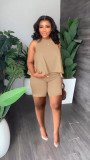Sleeveless Loose Top Shorts Casual Two Piece Set