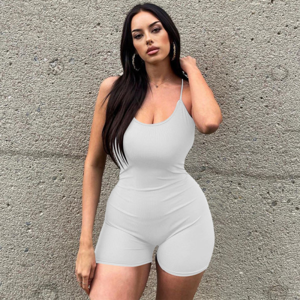 Women's cross tied sexy backless slim fitting jumpsuit