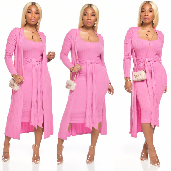 Slim fitting suspender with straps, long coat, two-piece nightclub suit