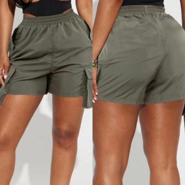 Fashion Street Shoot Straight Barrel High Waist Slim Solid Color Workwear Shorts