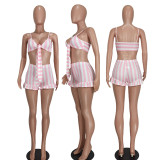 Sexy Fashion Thread Stripe Two Piece Set