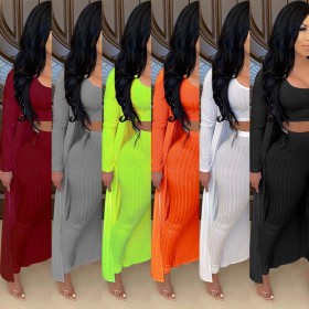 Sexy Tank Top Wrapped Chest Coat Windbreaker Three Piece Slim Fit Nightclub Suit