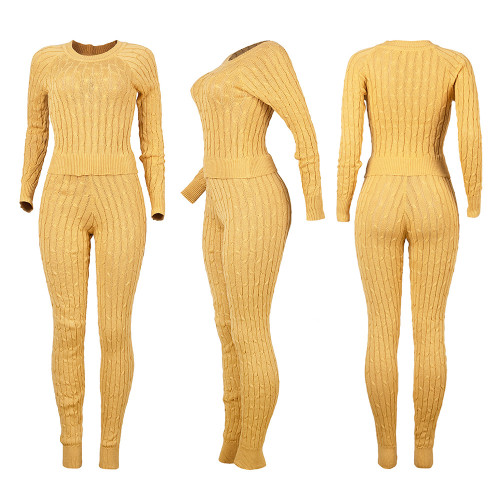 Fitted sweater two-piece set