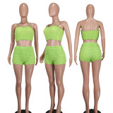 Sexy and fashionable two piece solid color suspender set