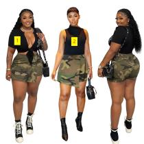 Women's bottom camouflage pants skirt