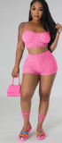 Sexy and fashionable two piece solid color suspender set
