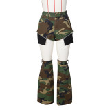 Sexy Women's Camo Hot Pants Leg Set Three Piece Camo Shorts