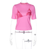 Fashion Printed Sexy Pattern Round Neck Short Sleeve Versatile T-shirt