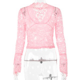 Sexy slim fitting lace V-neck flared sleeves