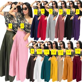 Personalized speaker pants, wide leg casual pants, autumn and winter wide leg pants