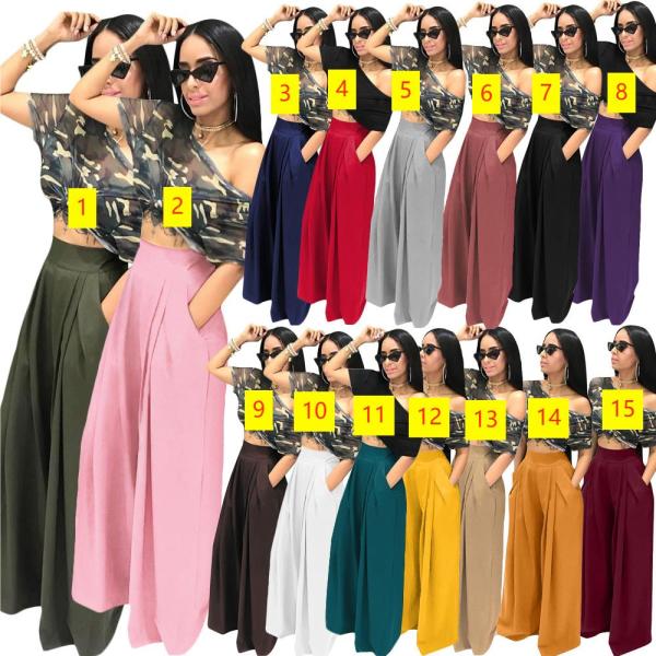Personalized speaker pants, wide leg casual pants, autumn and winter wide leg pants