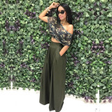 Personalized speaker pants, wide leg casual pants, autumn and winter wide leg pants