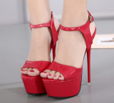High heeled sandals, waterproof platform, hollowed out open toe sandals