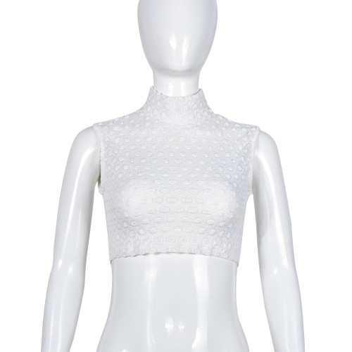 Standing collar sleeveless navel exposed street fashion vest