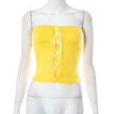 Naked navel short bra T-shirt for women with tight straps top