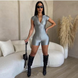 Sequin knit zipper jumpsuit